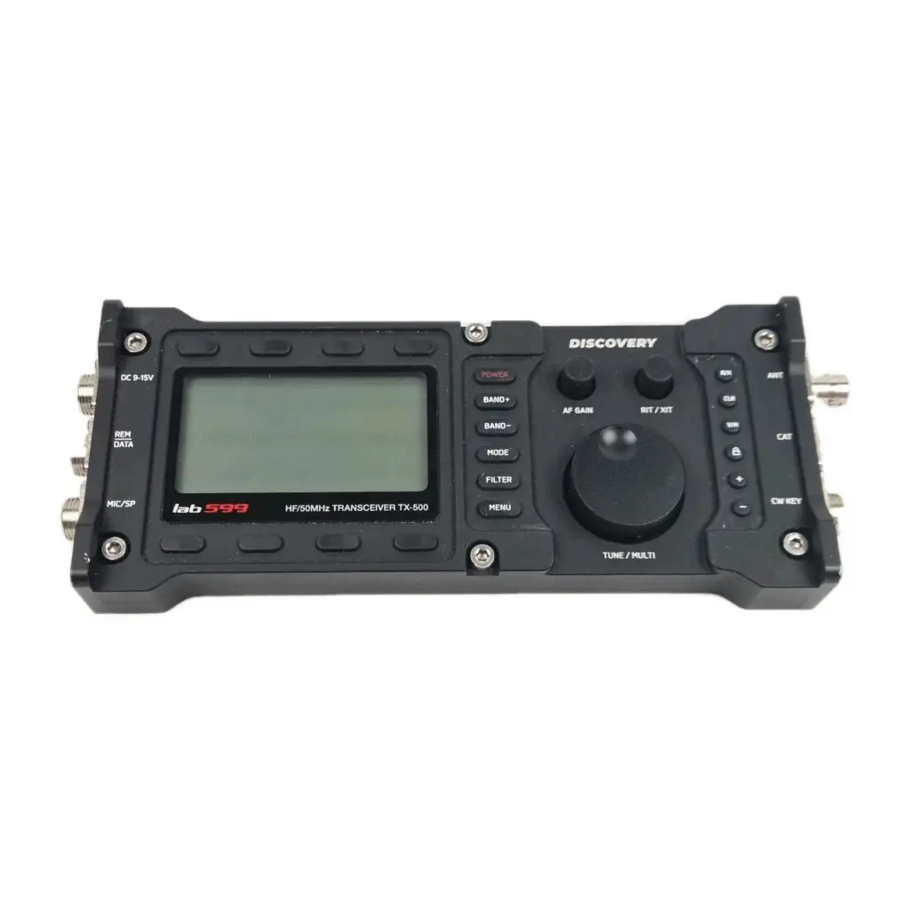 Lab599 TX-500 collapsed and ready for carry-rugged aluminum QRP rig, 30mm thick, perfect for POTA or off-grid ops. Drop that in. No extra words. SEO loves specifics like thickness, aluminum, QRP.